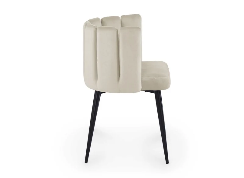 Lot de 2 chaises design en velours beige DEBBY