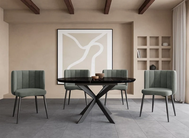 Lot de 2 chaises design en velours gris DEBBY