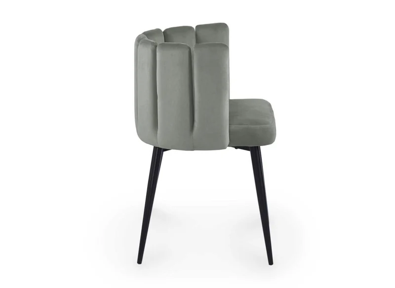 Lot de 2 chaises design en velours gris DEBBY