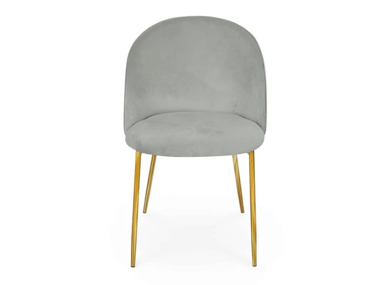 Lot de 2 chaises design en velours gris ARABEL
