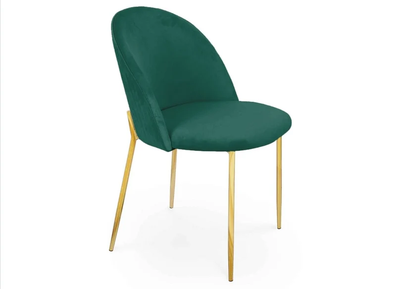 Lot de 2 chaises design en velours vert ARABEL