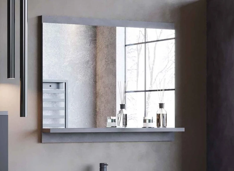 Ensemble meubles salle de bain design suspendu - Gris anthracite et noir ALBY