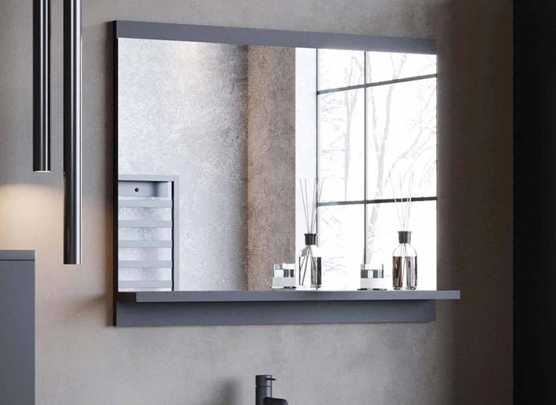 Ensemble meubles salle de bain design suspendu - Noir mat ALBY