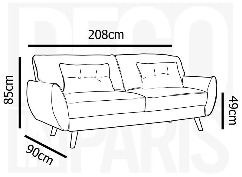 Canapé clic clac en tissu beige avec pieds en bois PANAMA