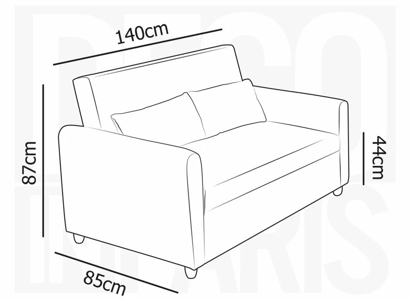 Canapé convertible 2 places en tissu beige KALAYA