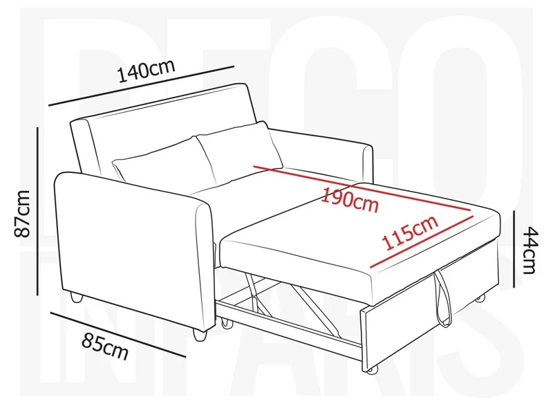Canapé convertible 2 places en tissu beige KALAYA