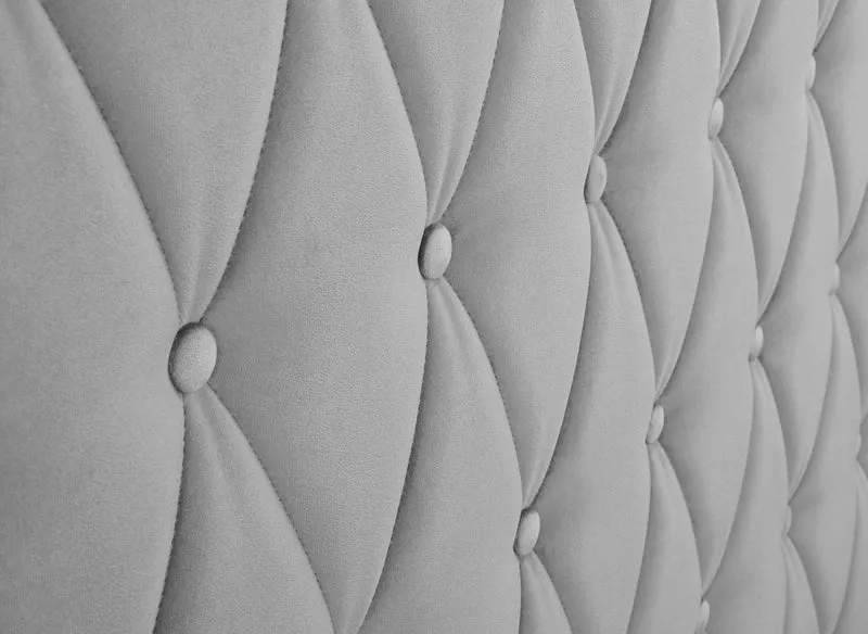Lit coffre en velours gris 160X200 cm PERLA